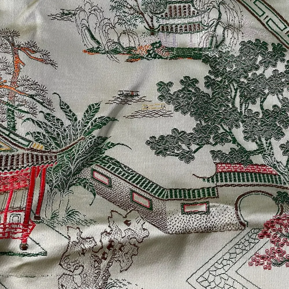 Vintage Brocaded Flowers Oriental Pillow Case with Tassels Asian Sham Cover READ